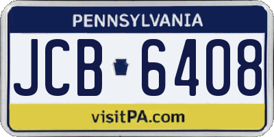 PA license plate JCB6408