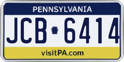 PA license plate JCB6414