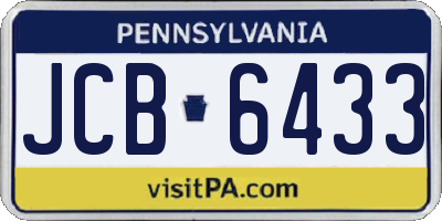 PA license plate JCB6433