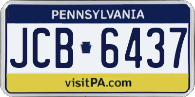 PA license plate JCB6437
