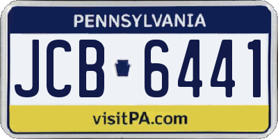 PA license plate JCB6441
