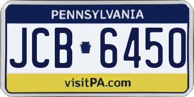 PA license plate JCB6450