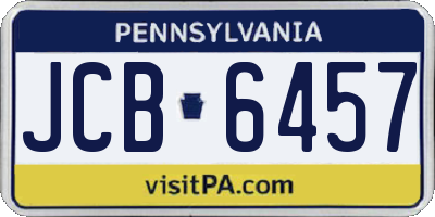 PA license plate JCB6457