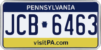 PA license plate JCB6463