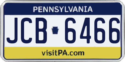 PA license plate JCB6466