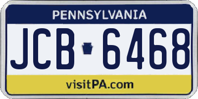 PA license plate JCB6468
