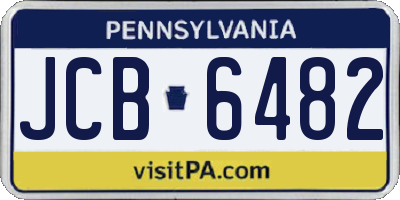 PA license plate JCB6482