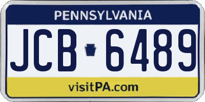 PA license plate JCB6489