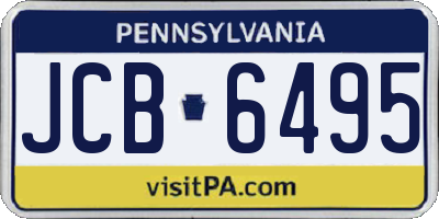 PA license plate JCB6495