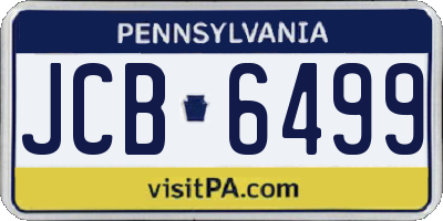 PA license plate JCB6499