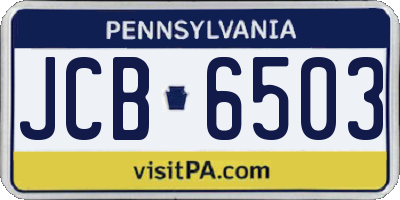 PA license plate JCB6503