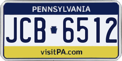 PA license plate JCB6512