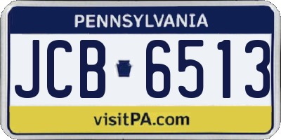 PA license plate JCB6513