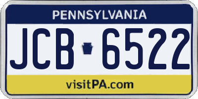 PA license plate JCB6522