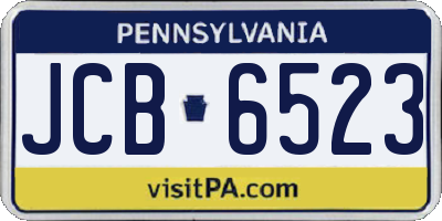 PA license plate JCB6523