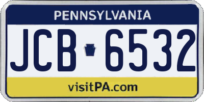 PA license plate JCB6532