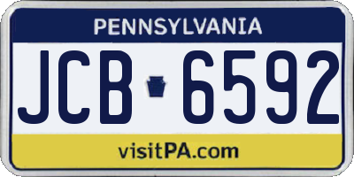 PA license plate JCB6592