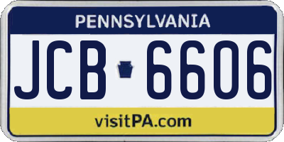 PA license plate JCB6606
