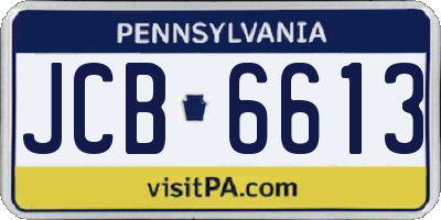 PA license plate JCB6613