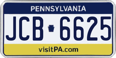 PA license plate JCB6625