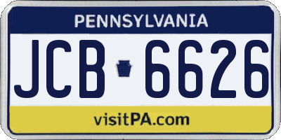 PA license plate JCB6626