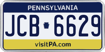 PA license plate JCB6629