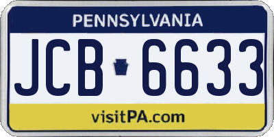 PA license plate JCB6633