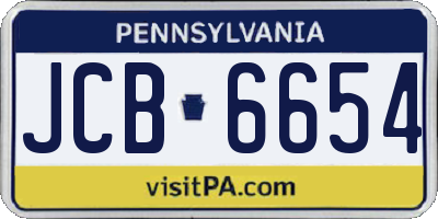 PA license plate JCB6654