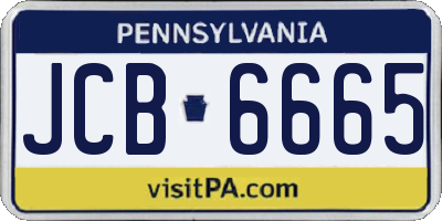 PA license plate JCB6665