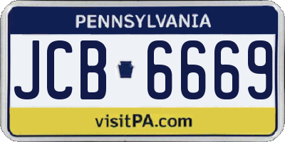 PA license plate JCB6669