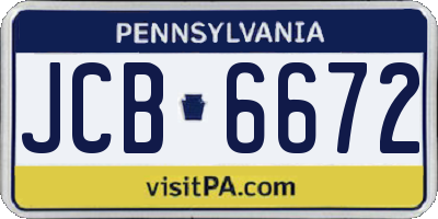 PA license plate JCB6672