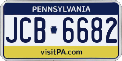 PA license plate JCB6682