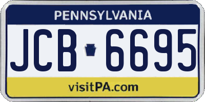 PA license plate JCB6695
