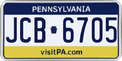 PA license plate JCB6705