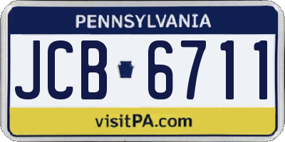 PA license plate JCB6711
