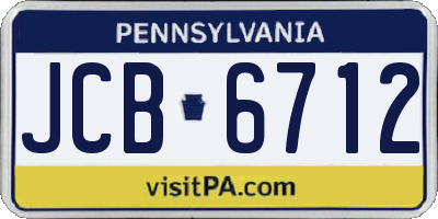 PA license plate JCB6712