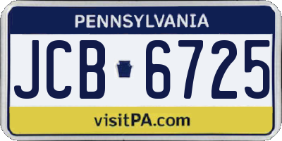 PA license plate JCB6725