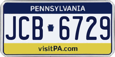 PA license plate JCB6729