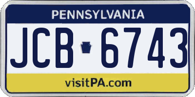 PA license plate JCB6743