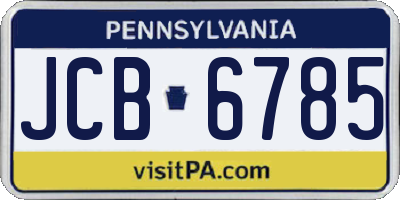 PA license plate JCB6785