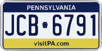 PA license plate JCB6791