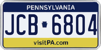 PA license plate JCB6804