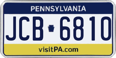 PA license plate JCB6810