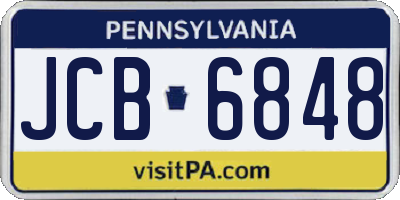 PA license plate JCB6848