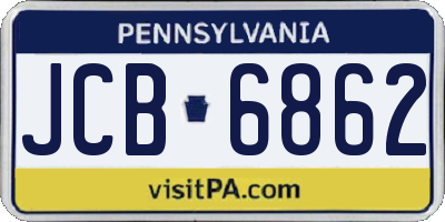 PA license plate JCB6862