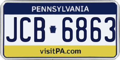 PA license plate JCB6863