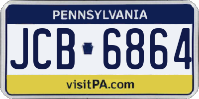 PA license plate JCB6864