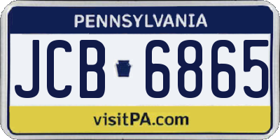 PA license plate JCB6865