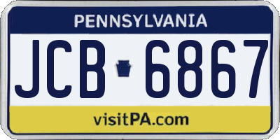 PA license plate JCB6867