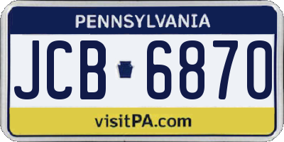 PA license plate JCB6870